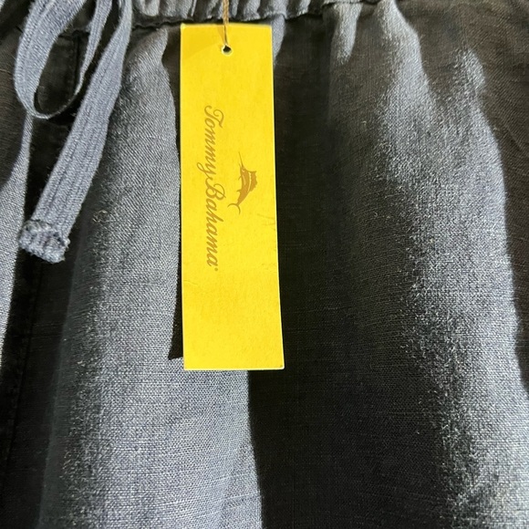 Tommy Bahama Navy Linen Size Large Wide-Leg Pants - Picture 2 of 4
